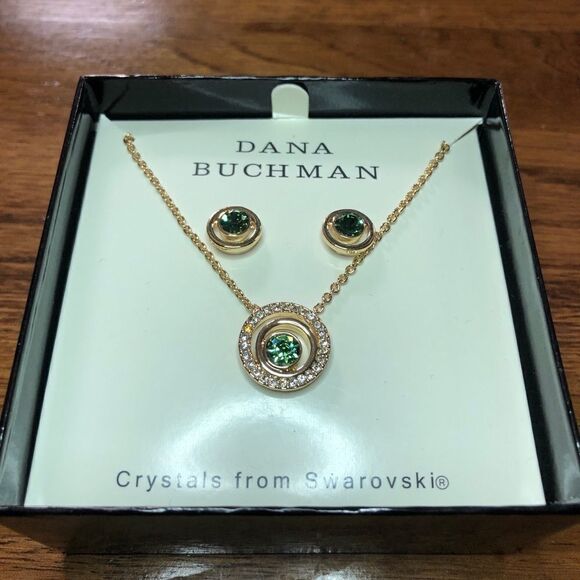 Dana Buchman Swarovski Crystal Earring‎ & Necklace Set NIB New - Picture 1 of 3